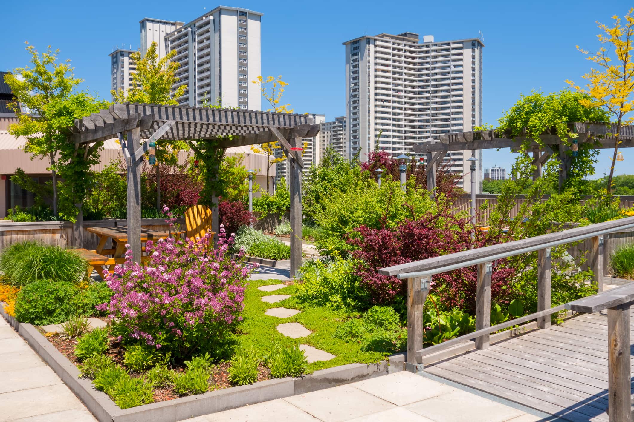 Photo inspiration: Luxury Apartment Building Rooftop Amenities Space Reference: Amenity Spotlight Rooftop Gardens Help Multifamily Go Green